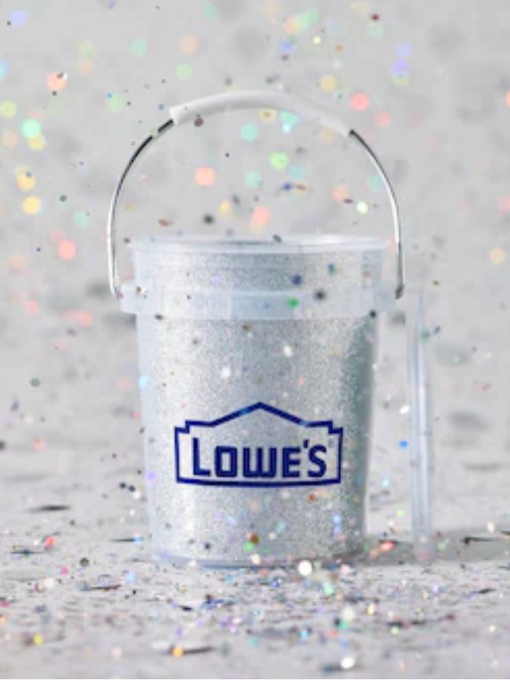 Lowe’s Limited Edition Mini Glitter Bucket Silver glitter Sparkle